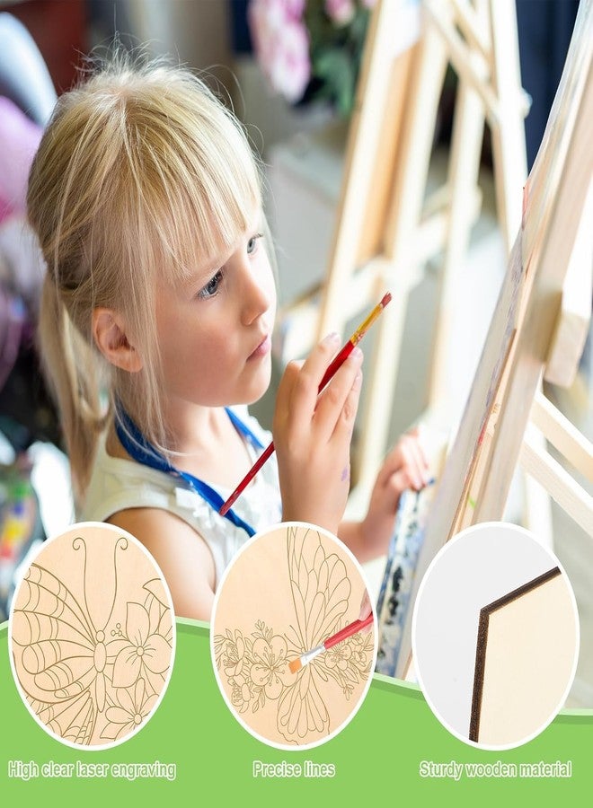 Cliths 10 Pcs Butterfly Wooden Ornaments Unfinished Wood Crafts to Paint for Adults Kids Spring DIY Paintable Wood Slices with Ropes 15x12CM - Image 4